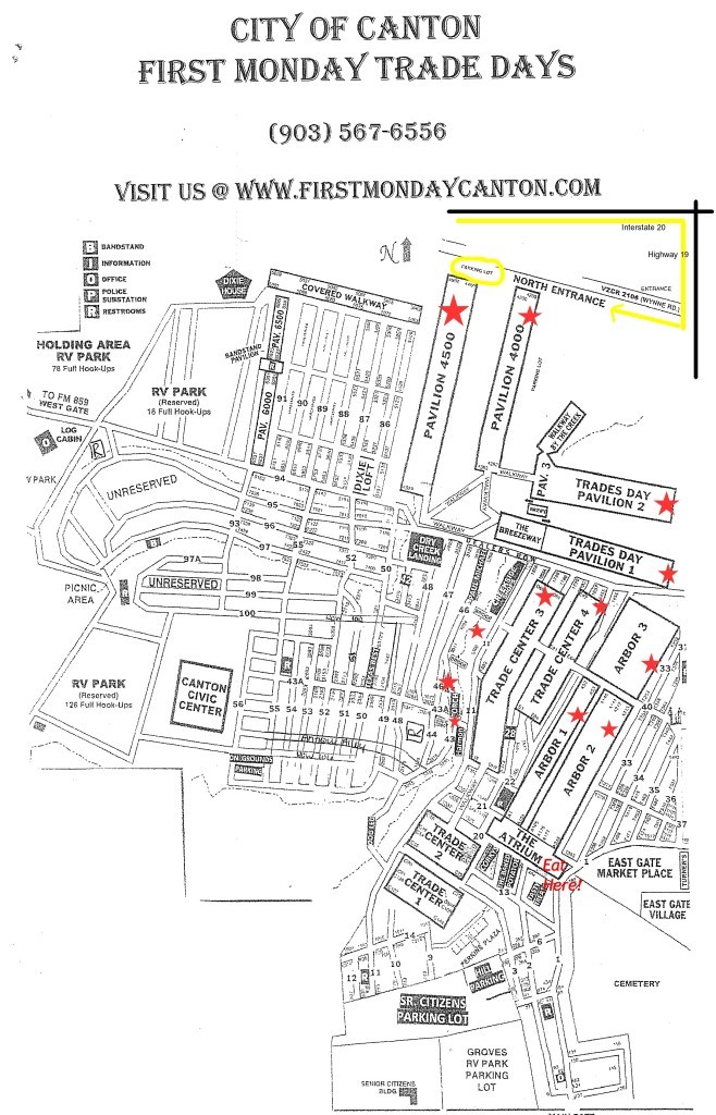 map of best areas at Canton Trade Days