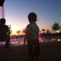 My Son Enjoying the Light Show