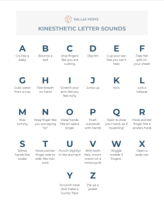 Kinesthetic letter sounds printable