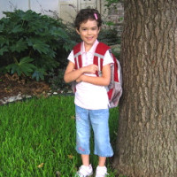 My daughter on her first day of Kindergarten