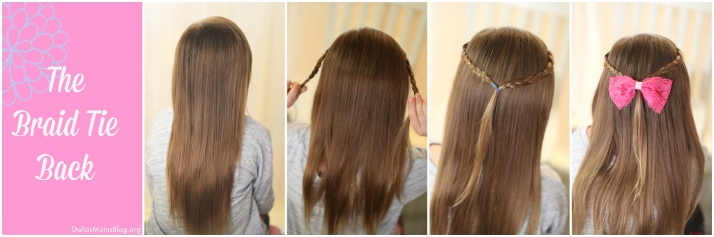 Five Minute Little Girl Hair - Braid Tie Back Collage