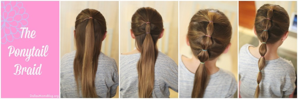 Five Minute Little Girl Hair - Ponytail Braid Collage