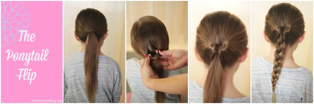 Five Minute Little Girl Hair - Ponytail Flip Collage