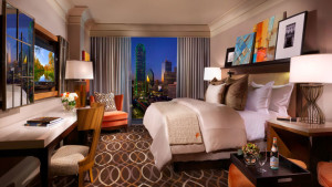 Guest room at Omni Dallas. (Courtesy of Omni Hotels.)