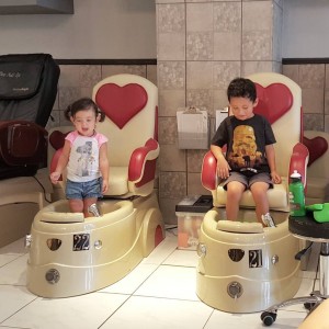 my son loves to get pedicures