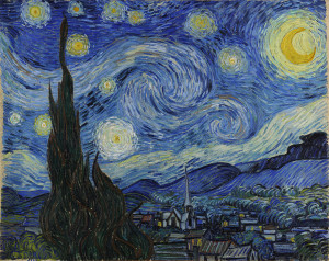 Is it sad that Van Goh’s asylum view looks like an amazing vacay spot to me? Starry Night by Vincent Van Gogh (public domain) 