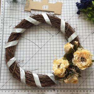 Cream floral fall wreath