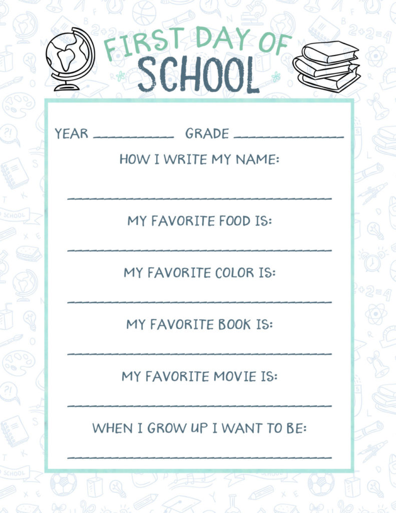 Free Printable Back to School Questionnaire - Megan Harney for Dallas Moms Blog 1