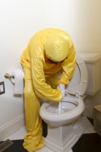 hazmat, cleaning toilet