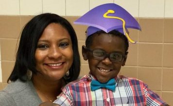 mom and pre-k grad, ready for kindergarten in dallas