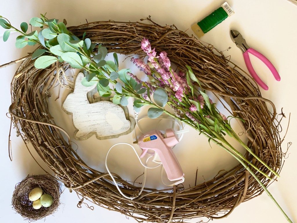 DIY bunny wreath