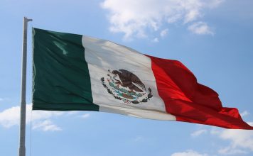 Mexican flag flying