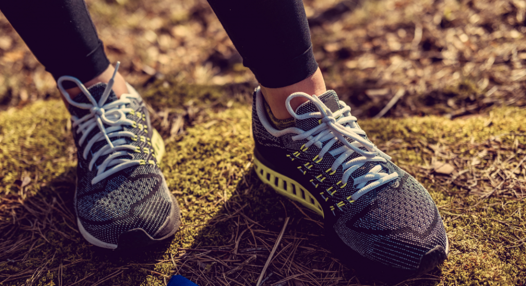 home workout with no equipment, woman's running shoes