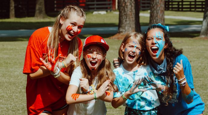 excited campers at Camp Olympia