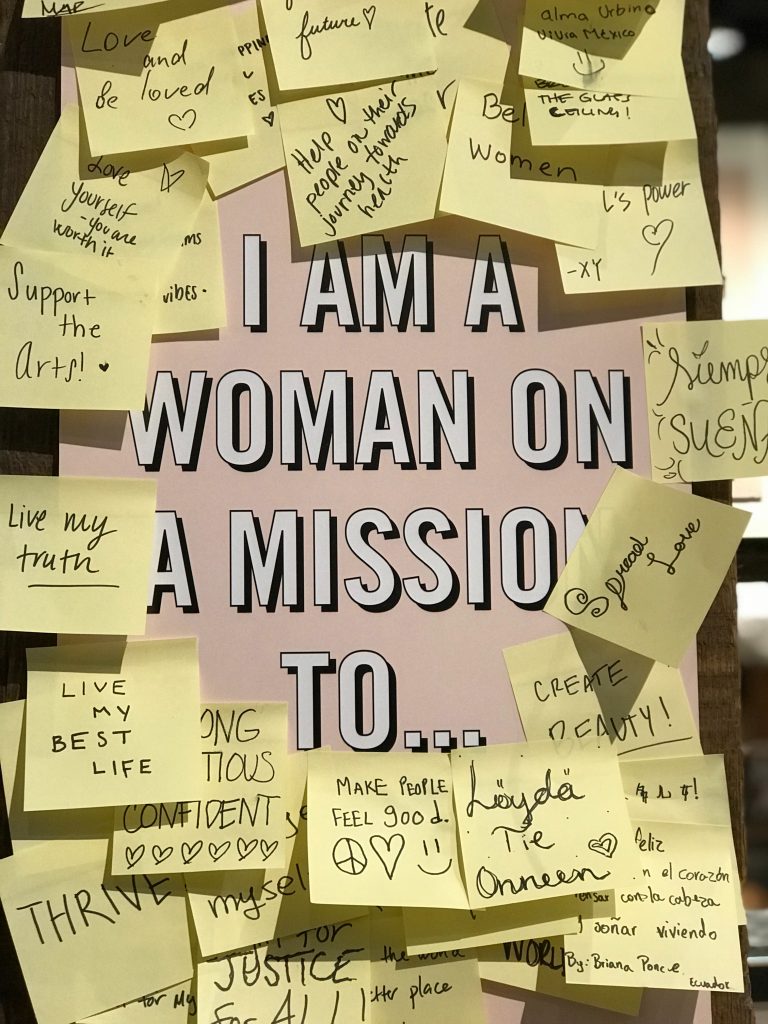 inspirational post-its for women on the wall, Women-owned business list Dallas