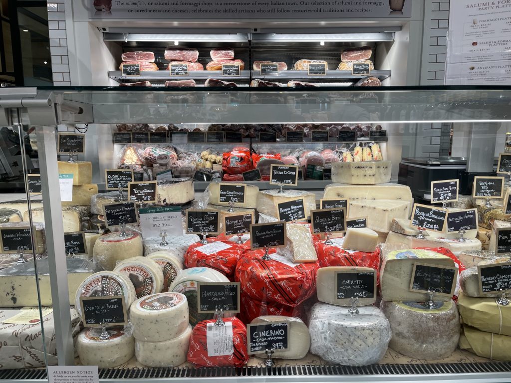 cheeses at Eataly Dallas