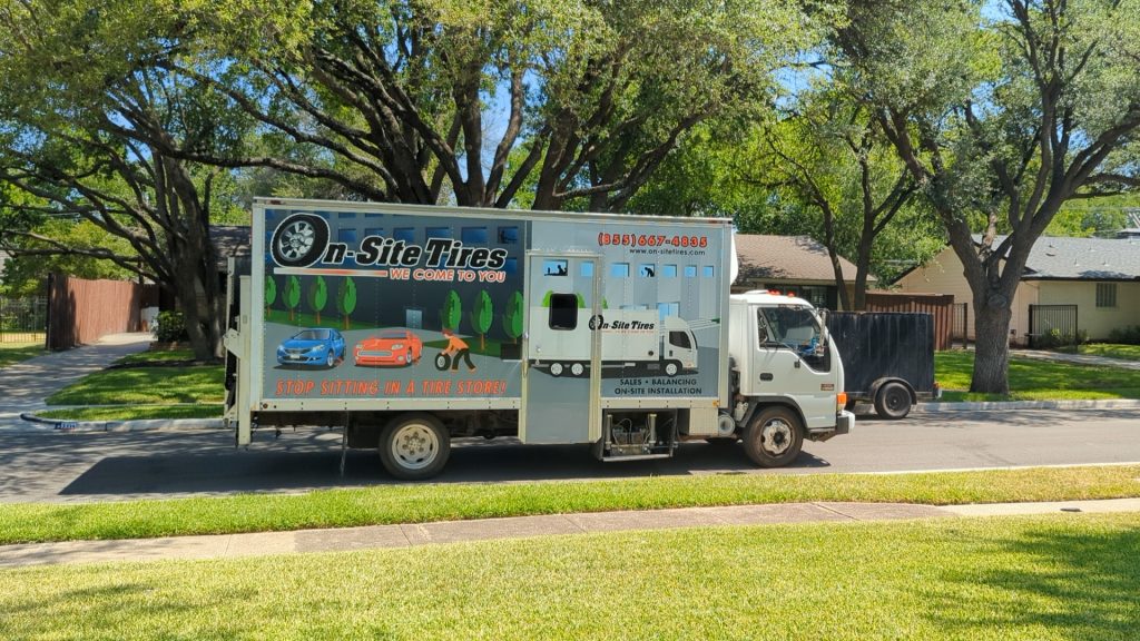 On-Site Tires Dallas truck parked at house