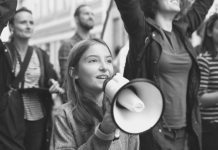 girl with megaphone