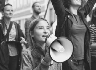 girl with megaphone