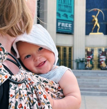 baby smiling at State Fair of Texas