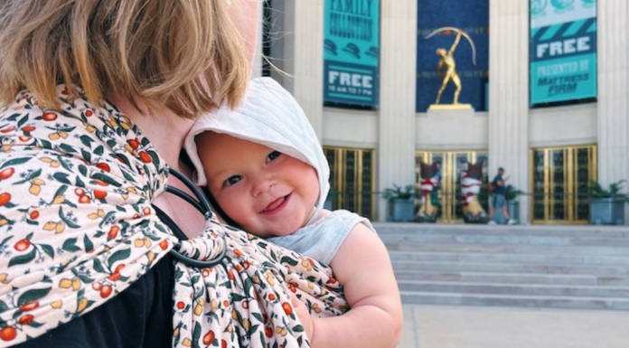 baby smiling at State Fair of Texas