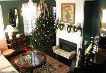 North Carolina Christmas Tree Association living room decorated