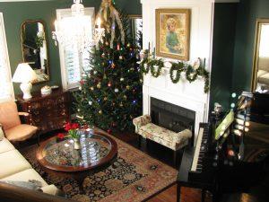 North Carolina Christmas Tree Association living room decorated