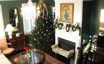 North Carolina Christmas Tree Association living room decorated