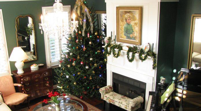 North Carolina Christmas Tree Association living room decorated